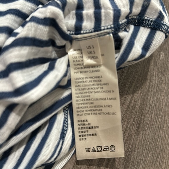 Free People We the Free Halo Cap Sleeve T-Shirt Navy White Stripe S - Picture 5 of 5